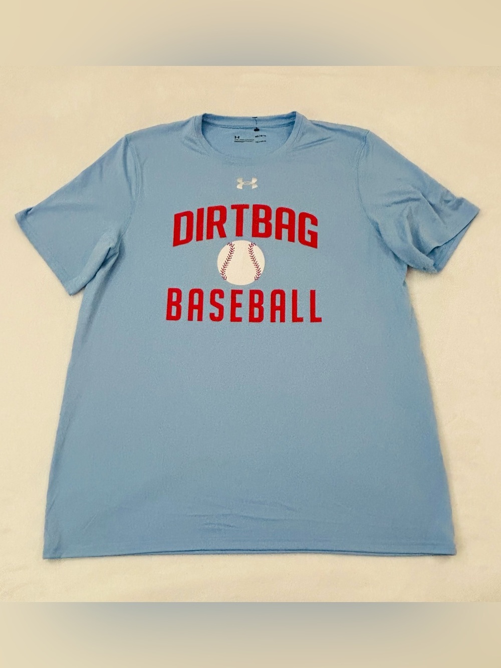Under Armour Heatgear Loose Fit Dirtbag Baseball #23 Light Blue T-Shirt Men’s M